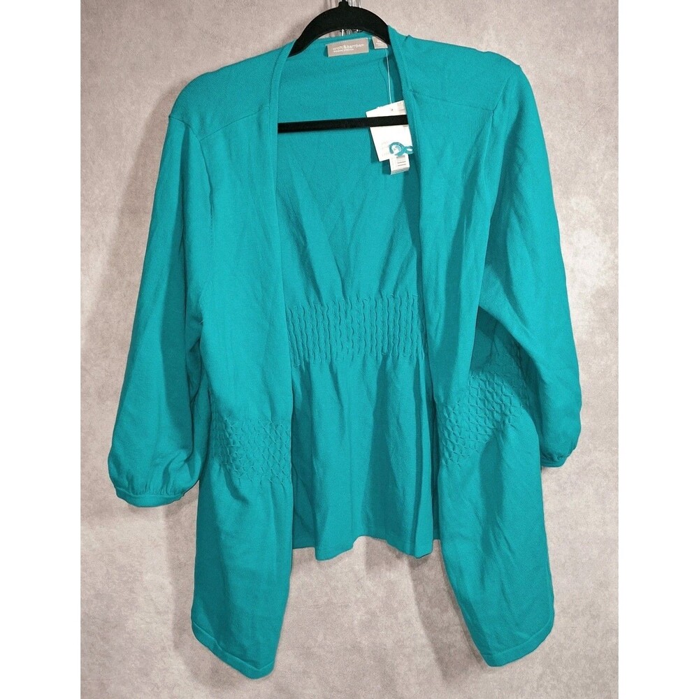 Croft & Barrow Womens 2x Cardigan Blue Buttons Cinching